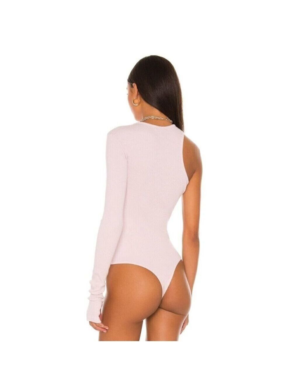 New Agolde Bea Cutaway Bodysuit In Lavender size M - Picture 3 of 8